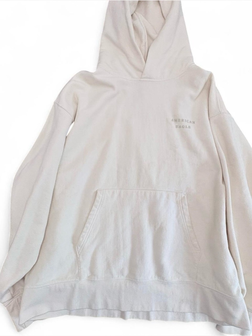 American Eagle Outfitters Cream Hoodie Sweatshirt